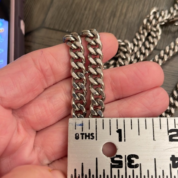 Vintage Silver-tone Extra Long Cuban Link Chain 35.5” - Picture 13 of 15